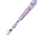 Knit-In Lanyard with Swivel Bulldog Clip (18"x5/8")